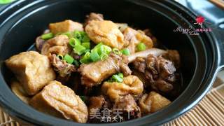 红烧鸭肉豆腐泡的做法步骤：7