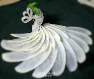 孔雀开屏白萝卜的做法步骤：7