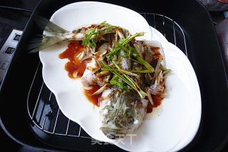 沙姜酱油蒸海鲈的做法步骤：6