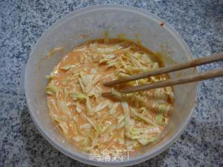 辣味圆白菜鸡蛋饼的做法步骤：9