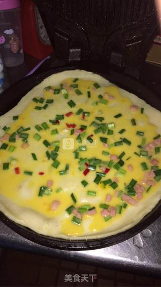 烫面韭菜鸡蛋饼的做法步骤：4
