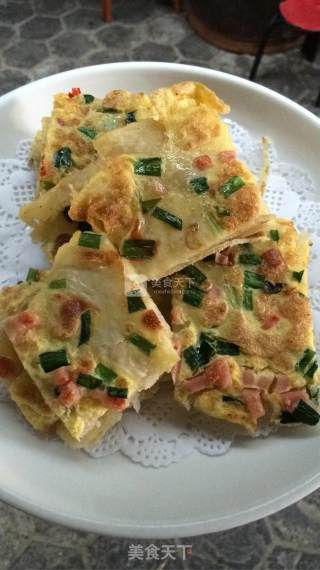 烫面韭菜鸡蛋饼的做法步骤：6