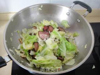 腊肉手撕甘蓝的做法步骤：9