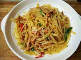 清炒瘦肉土豆丝的做法步骤：6