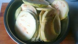 香煎茄子片的做法步骤：1