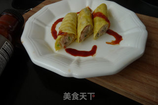 冬菜肉末糯米蛋卷的做法步骤：7