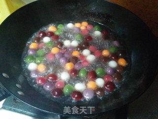 蜜豆七彩小圆子的做法步骤：12