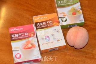 抹茶黄桃布丁的做法步骤：1