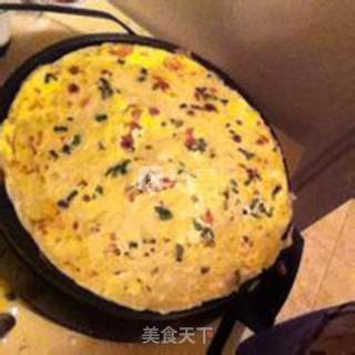 浓缩车打芝士酱鸡蛋饼的做法步骤：1