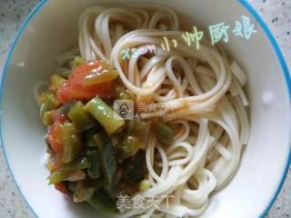 长豆西红柿卤子面的做法步骤：6