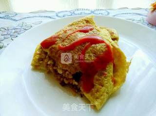 白蘑酱茄汁蛋包饭的做法步骤：8