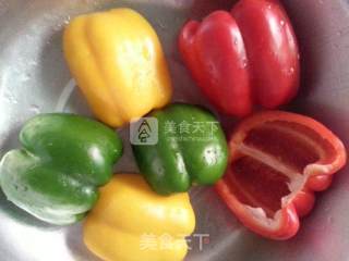 三彩煸肉的做法步骤：2