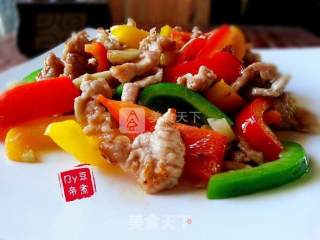 三彩煸肉的做法步骤：7