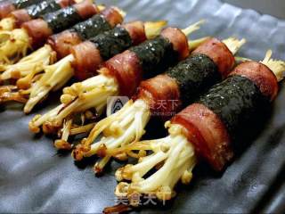海苔培根金针菇卷的做法步骤：9