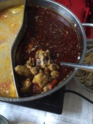 麻辣鸳鸯鸡火锅的做法步骤：8