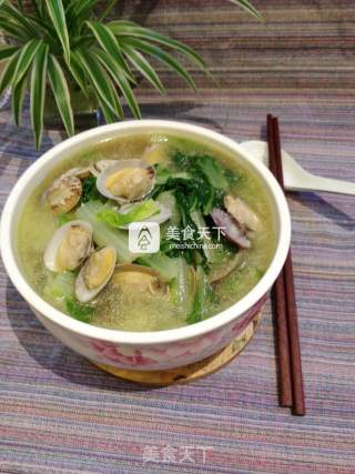 小白菜花蛤汤的做法步骤：11