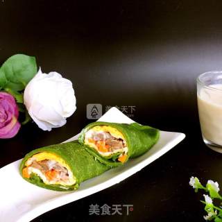 翡翠卷饼的做法步骤：16
