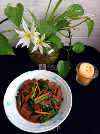 韭菜炒猪肝的做法步骤：14