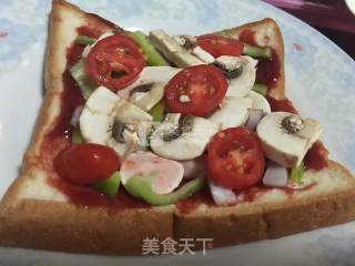 超简单微波炉吐司披萨的做法步骤：5