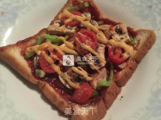 超简单微波炉吐司披萨的做法步骤：7