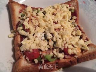 超简单微波炉吐司披萨的做法步骤：9