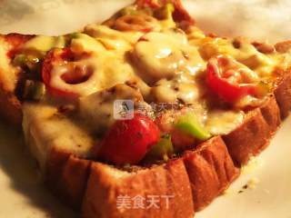 超简单微波炉吐司披萨的做法步骤：11