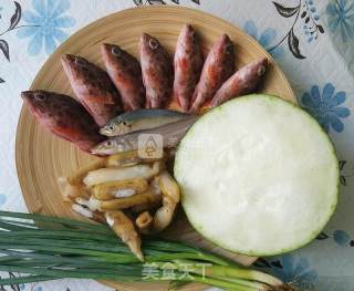 杂鱼仔蛏子冬瓜汤的做法步骤：1