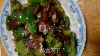 青椒炒腊肉的做法步骤：11