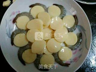 滑嫩玉子豆腐蒸虾仁的做法步骤：4