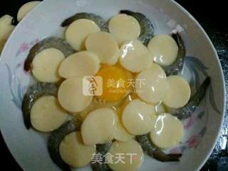滑嫩玉子豆腐蒸虾仁的做法步骤：5