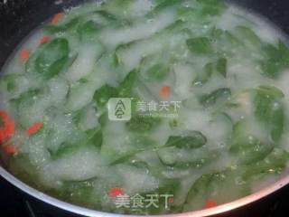 粥底枸杞叶猪肝汤的做法步骤：10