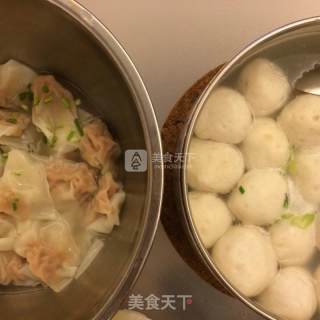 苦菊水饺+鱼丸馄饨的做法步骤：4