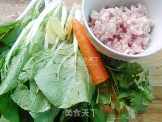 小白菜肉丸汤的做法步骤：1
