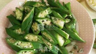 肉沫炒秋葵的做法步骤：5