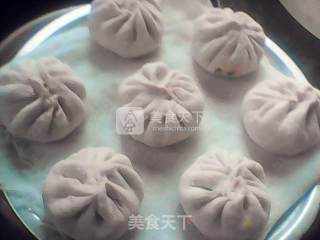紫薯韭菜肉馅包子的做法步骤：7