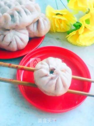 紫薯韭菜肉馅包子的做法步骤：8
