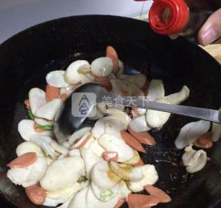 火腿炒杏鲍菇的做法步骤：6