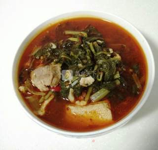 梅花肉炖小白菜冻豆腐的做法步骤：8