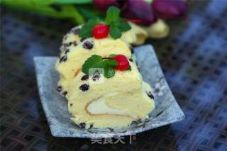 蜜红豆戚风蛋糕卷的做法步骤：15