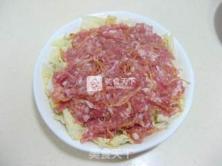 清蒸猪肉银鱼白菜的做法步骤：9