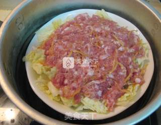 清蒸猪肉银鱼白菜的做法步骤：10