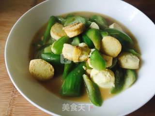 日本豆腐炒丝瓜的做法步骤：9