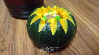 桂花鸡肉南瓜盅的做法步骤：5
