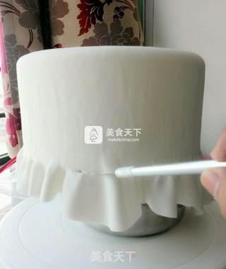 婚礼蛋糕--欧式婚纱的做法步骤：4