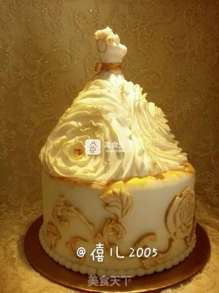 婚礼蛋糕--欧式婚纱的做法步骤：16