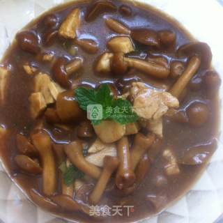 滑子蘑打卤面的做法步骤：9