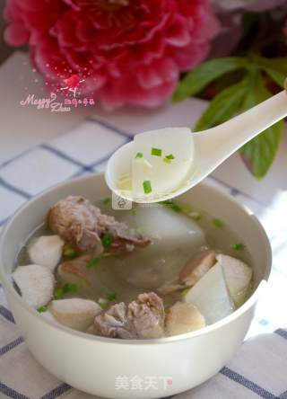 白萝卜杏鲍菇腔骨汤的做法步骤：11