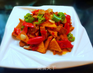 家常小炒（豆腐炒肉片）的做法步骤：16