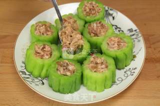 猪肉酿苦瓜的做法步骤：6