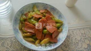 丝瓜炒火腿的做法步骤：7